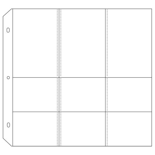 Close To My Heart 12"x12" MEMORY PROTECTORS Plastic Pack of 10- 9 Compartments