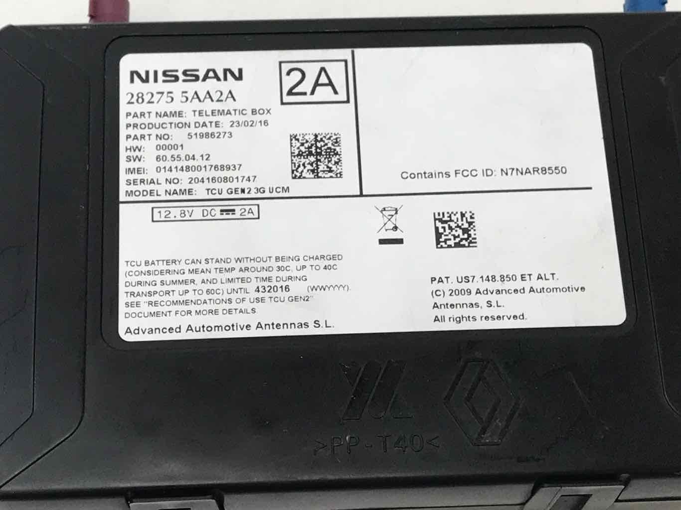 Fits 15 16 17 NISSAN ROGUE Front Right Dash Telematic Control Module 282755AA2A