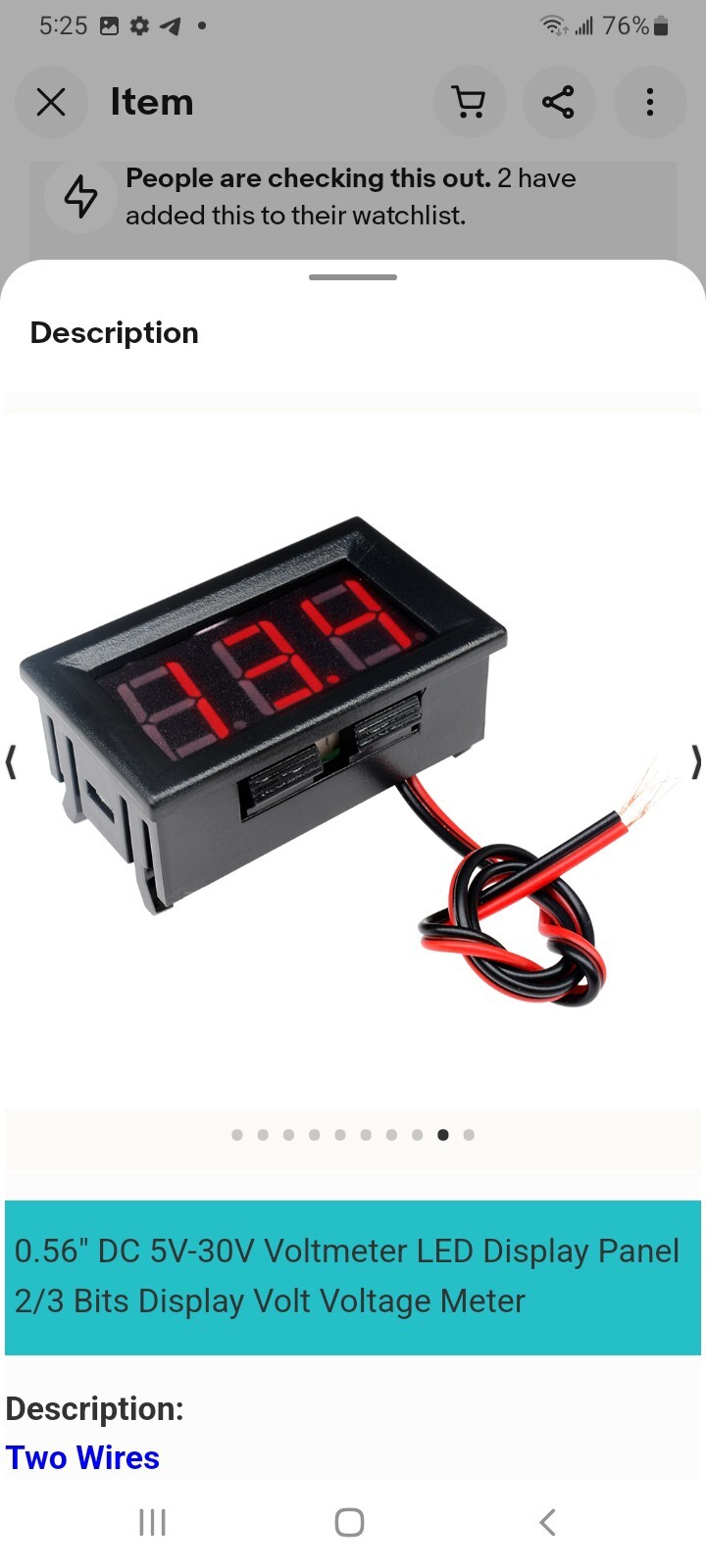 HOBBYIST - 4.5 - 30 VDC PANEL MOUNTABLE DIGITAL VOLTMETER. .56" RED LED READOUT.