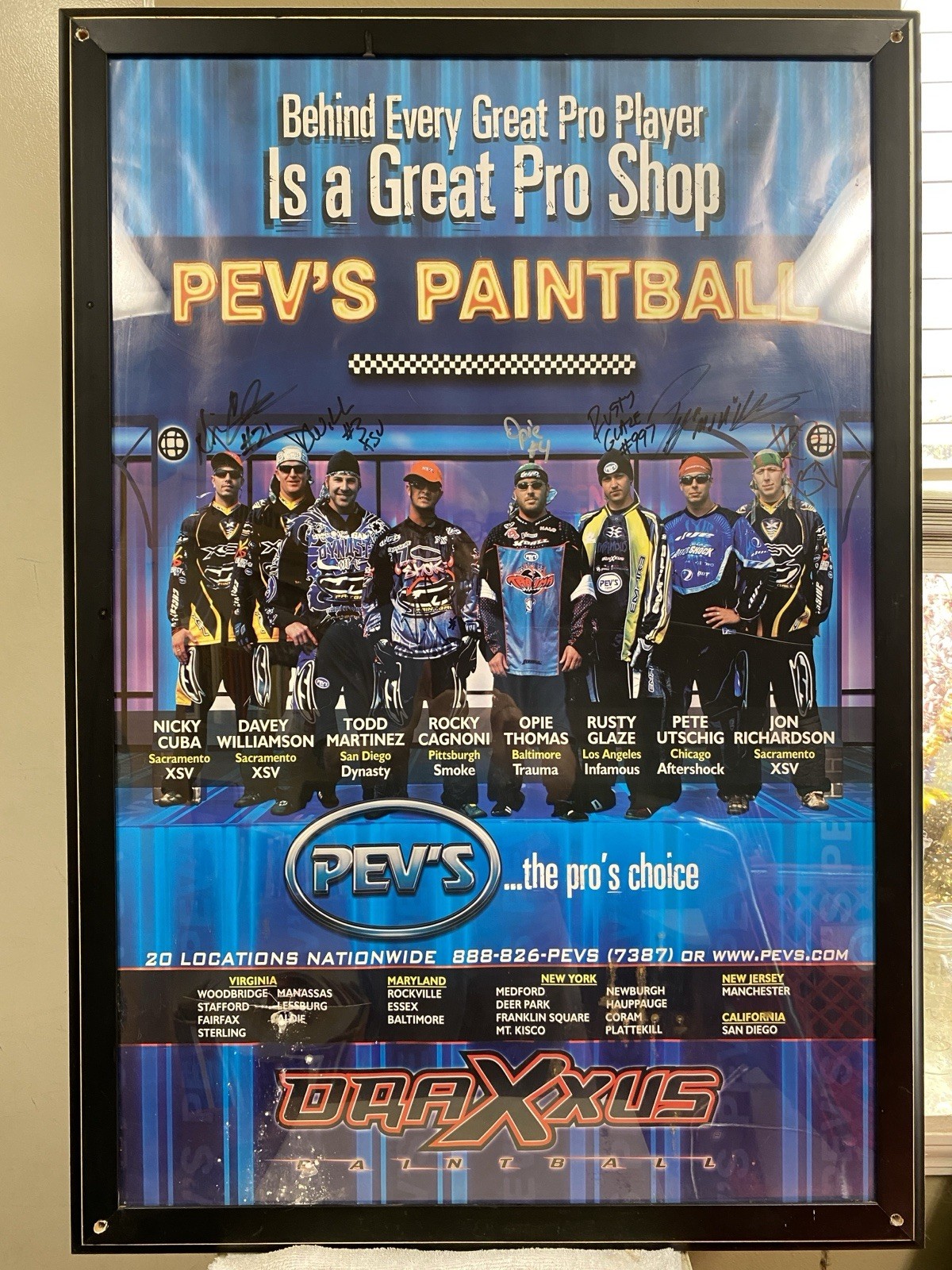 Paintball Proshop ManCave Vintage Poster Signed By Players