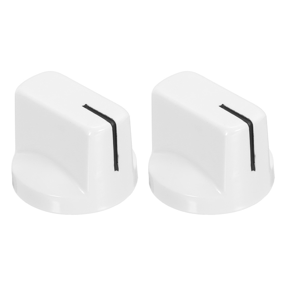 2Pcs 6.4mm Shaft Hole Pedal Knobs Pointer Knobs with Set Screw Porcelain white
