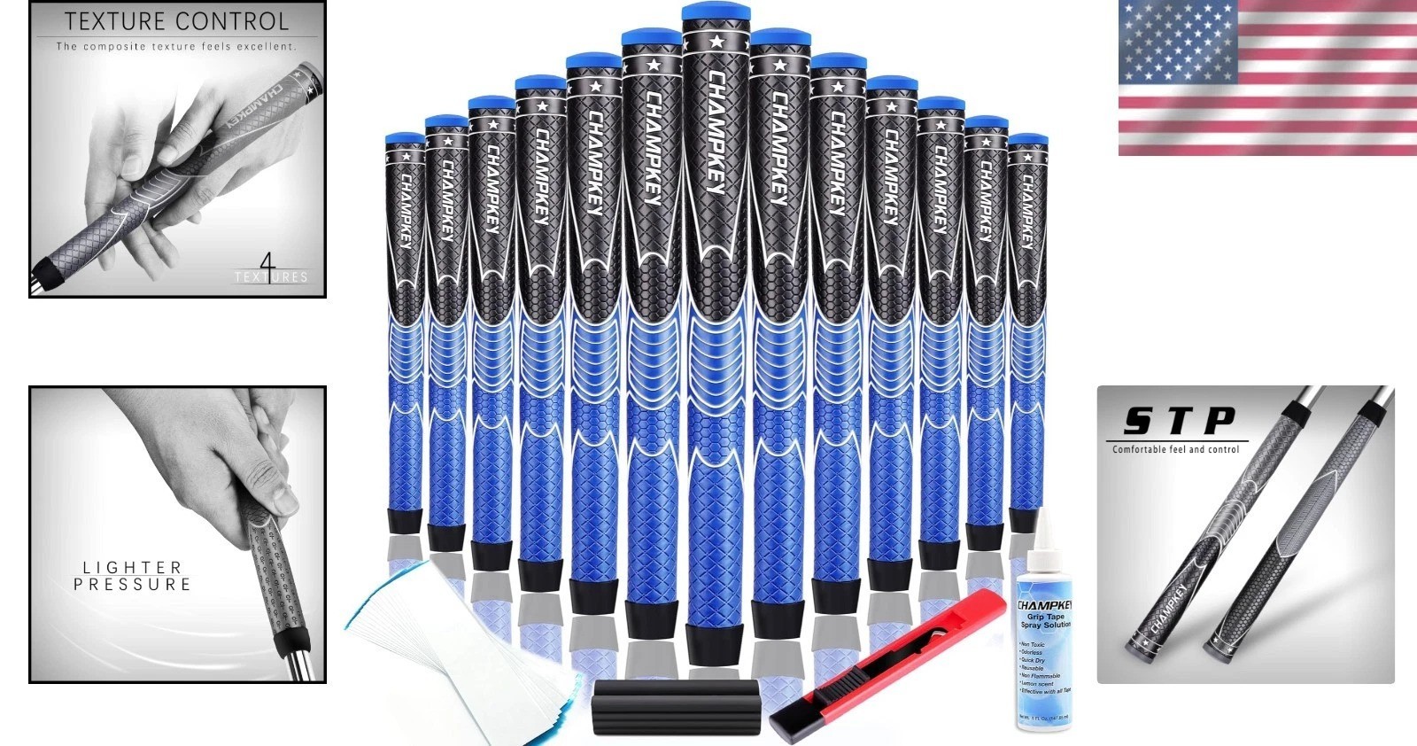 Multi Texture Control Golf Club Grips - 13 Pack