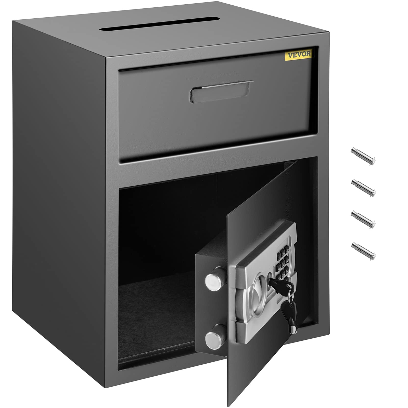 VEVOR Digital Depository Safe 1.7 cubic feet, Black Box & Silver Grey Pannel