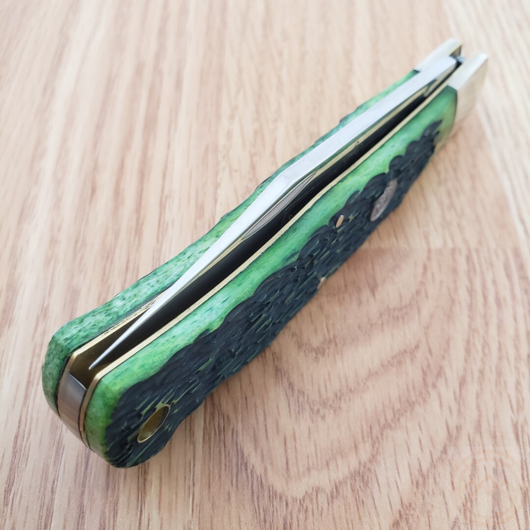 Queen Lockback Folding Knife 1095 Carbon Steel Clip Point Blade Bone Handle