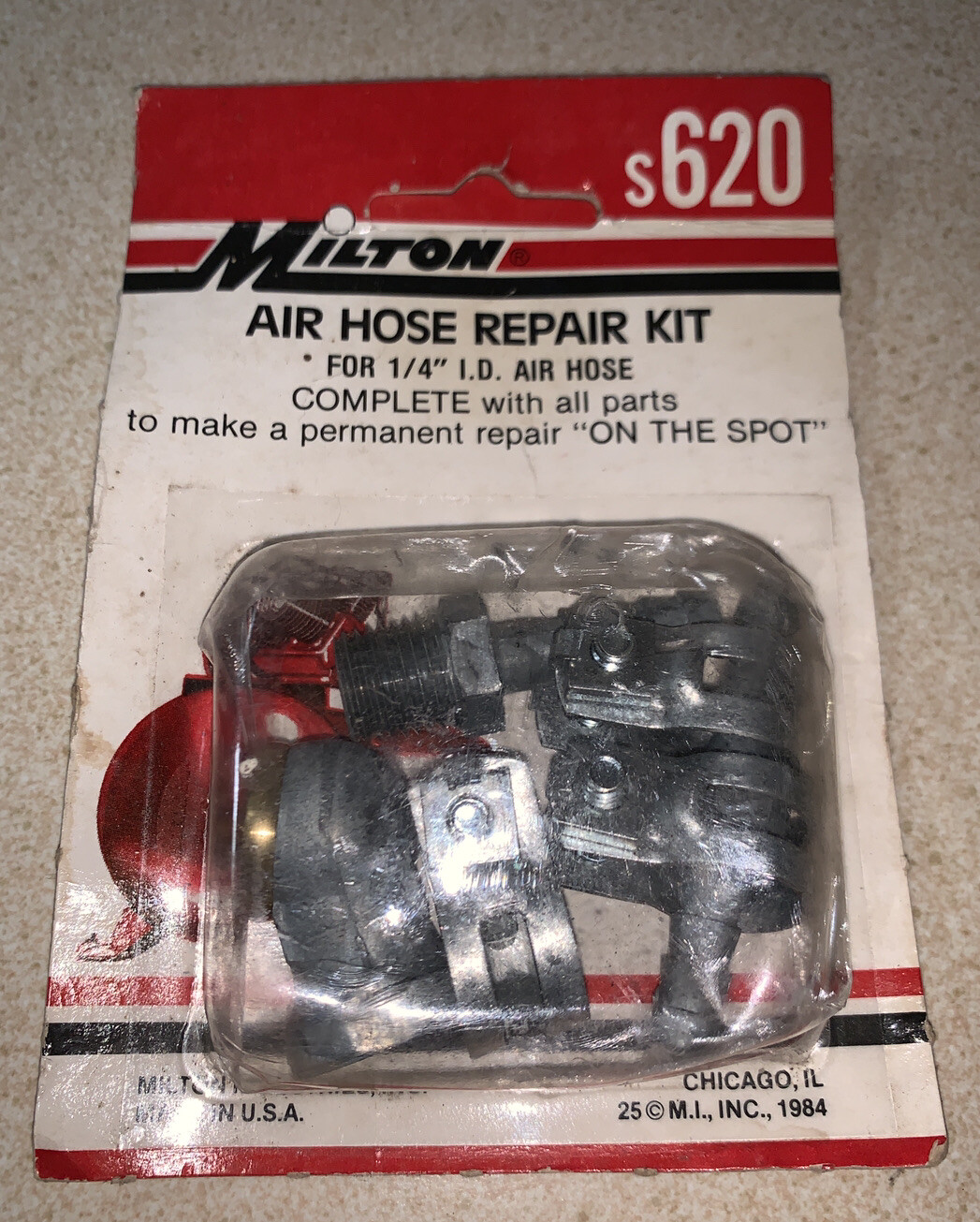 Vintage Milton Industries s620 1/4" Hose Repair Kit Made in U.S.A.