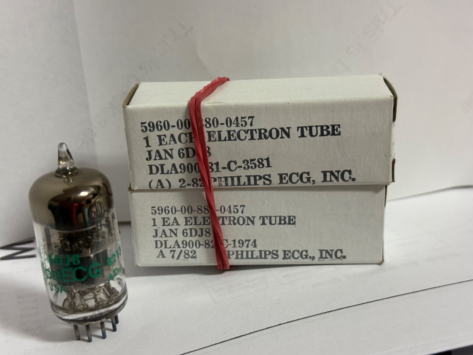 JAN Philips NOS Low Noise 6DJ8 ECC88 6922  TAD / Amplitrex Matched Pair