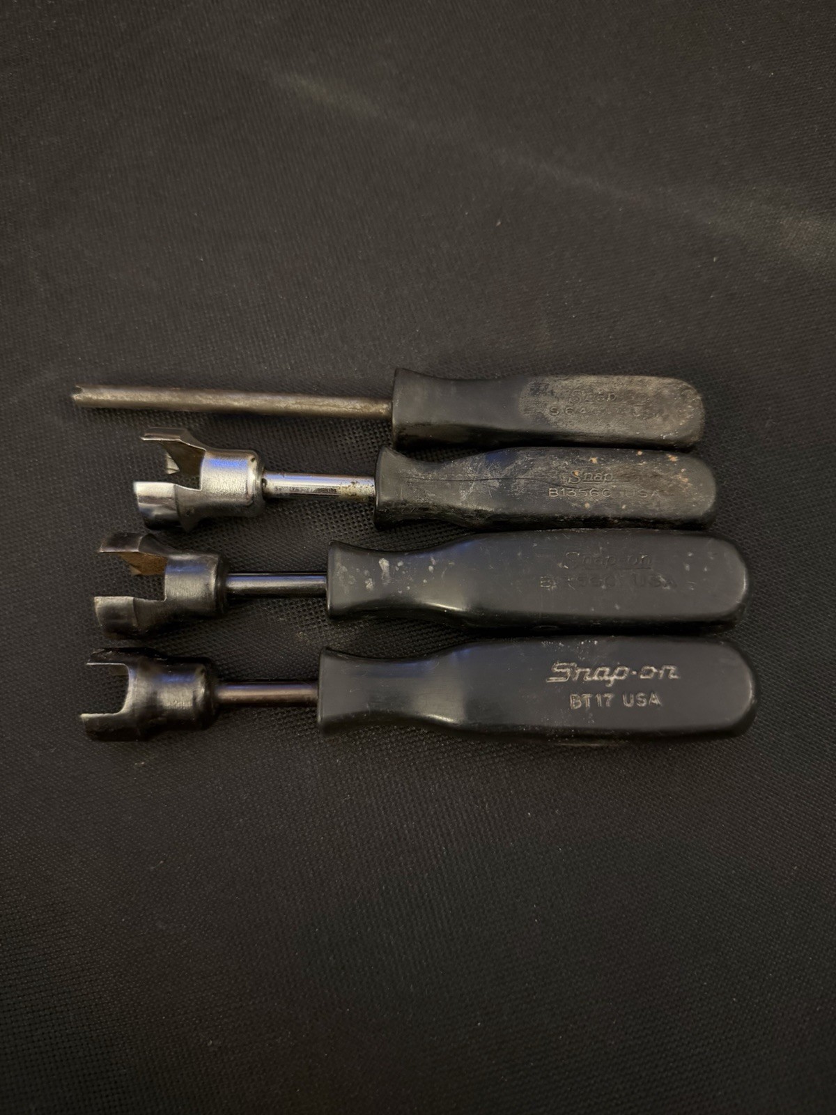 Snap On 4 Piece Black Hard Handle Brake Tool Lot - BT17-B1356C-S6404A