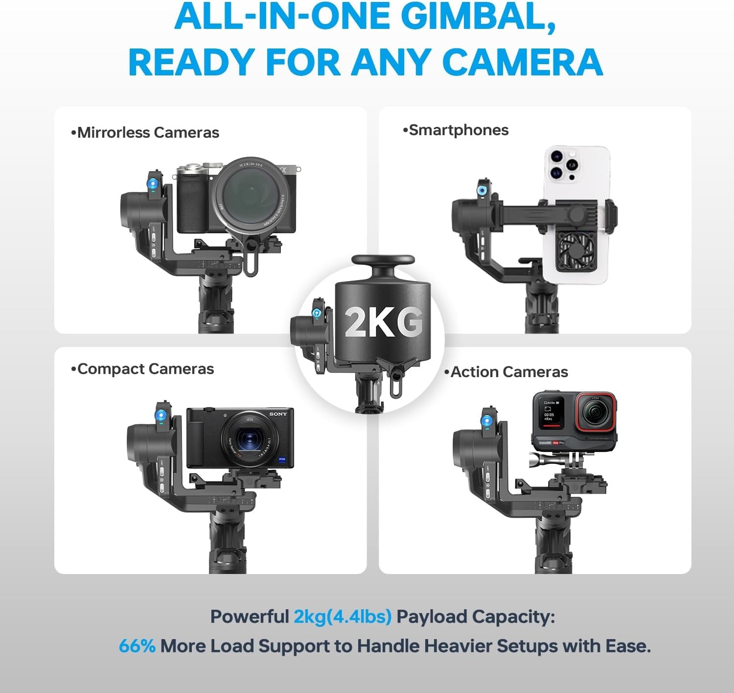 SCORP Mini 3 Pro Gimbal | AI Tracking, Remote Handle for iPhone, Sony ZV Camera