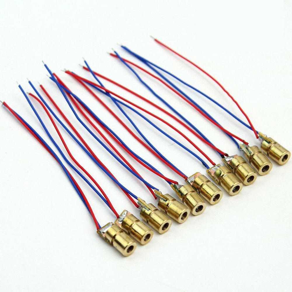 40PCS 650nm 6mm 3V 5mW Mini Laser Dot Diode Module Head WL Red NEW