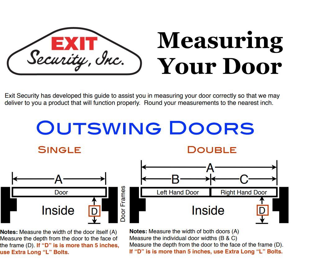 Exit Security Bar, SB-01-0036 for 36" Door