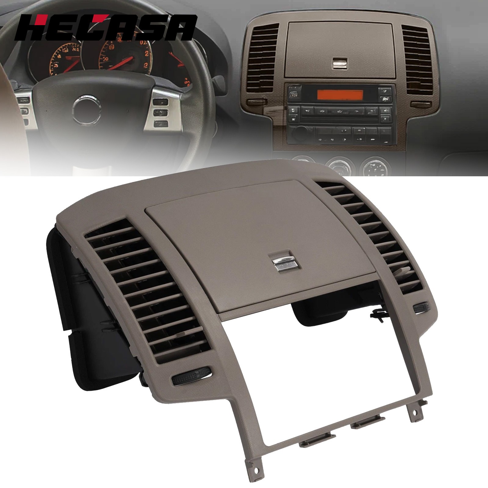 Brown For 2005-2006 Nissan Altima Center Dash Radio Surround Bezel Storage Cubby