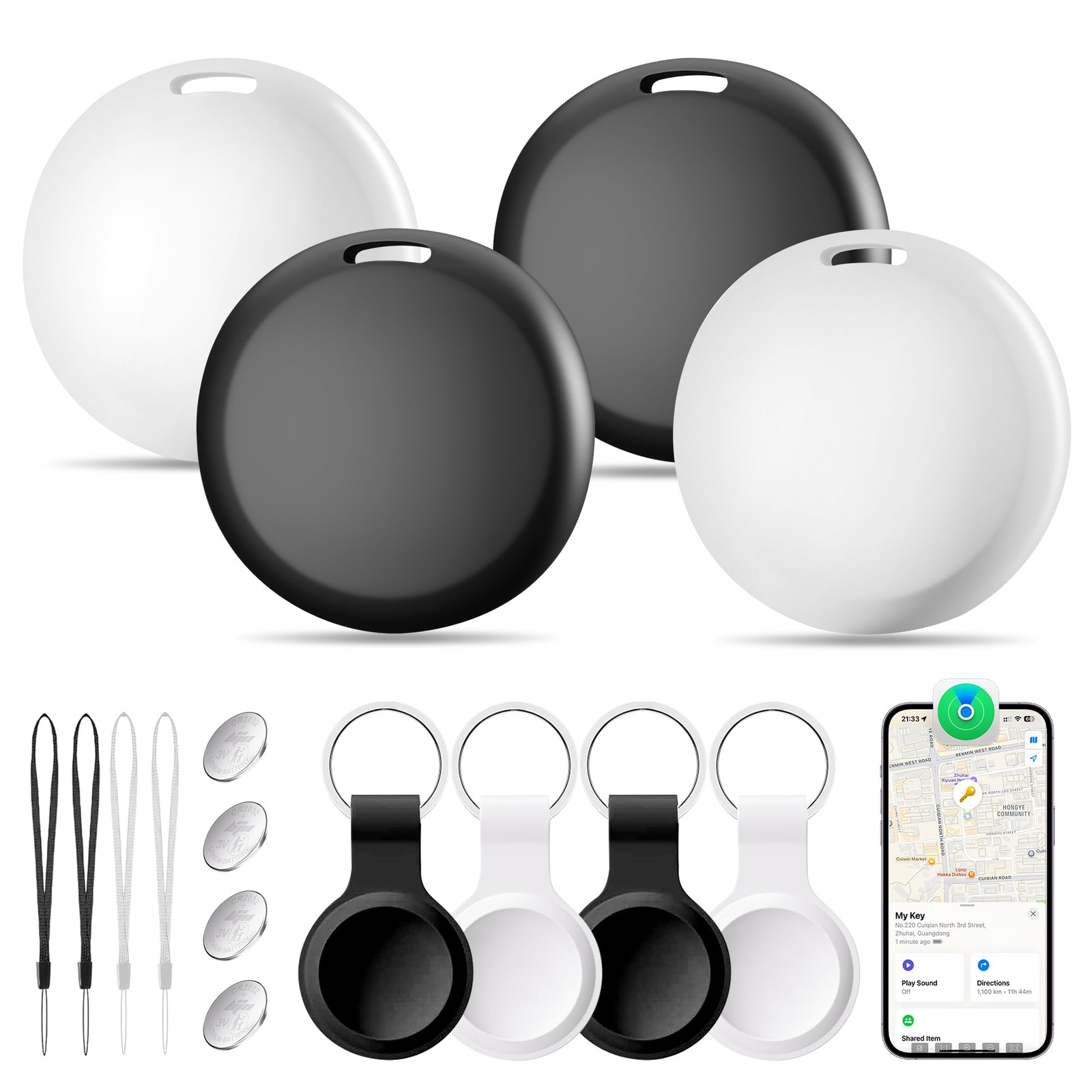 [Apple MFi Certified] Air Tracker Tags-4 Pack, Bluetooth Tracker Smart Tag, W...