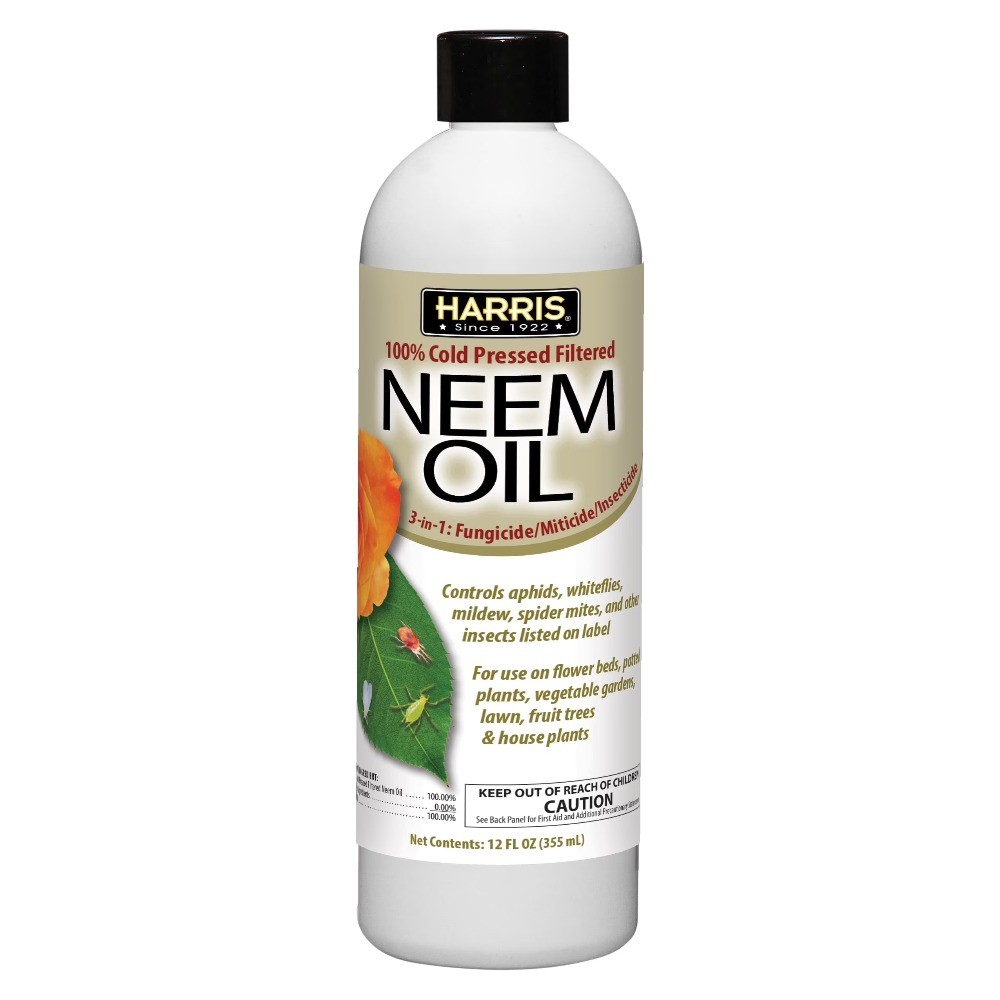 100% Cold Pressed Filtered Neem Oil & Insecticide/Miticide/Fungicide, 12 oz