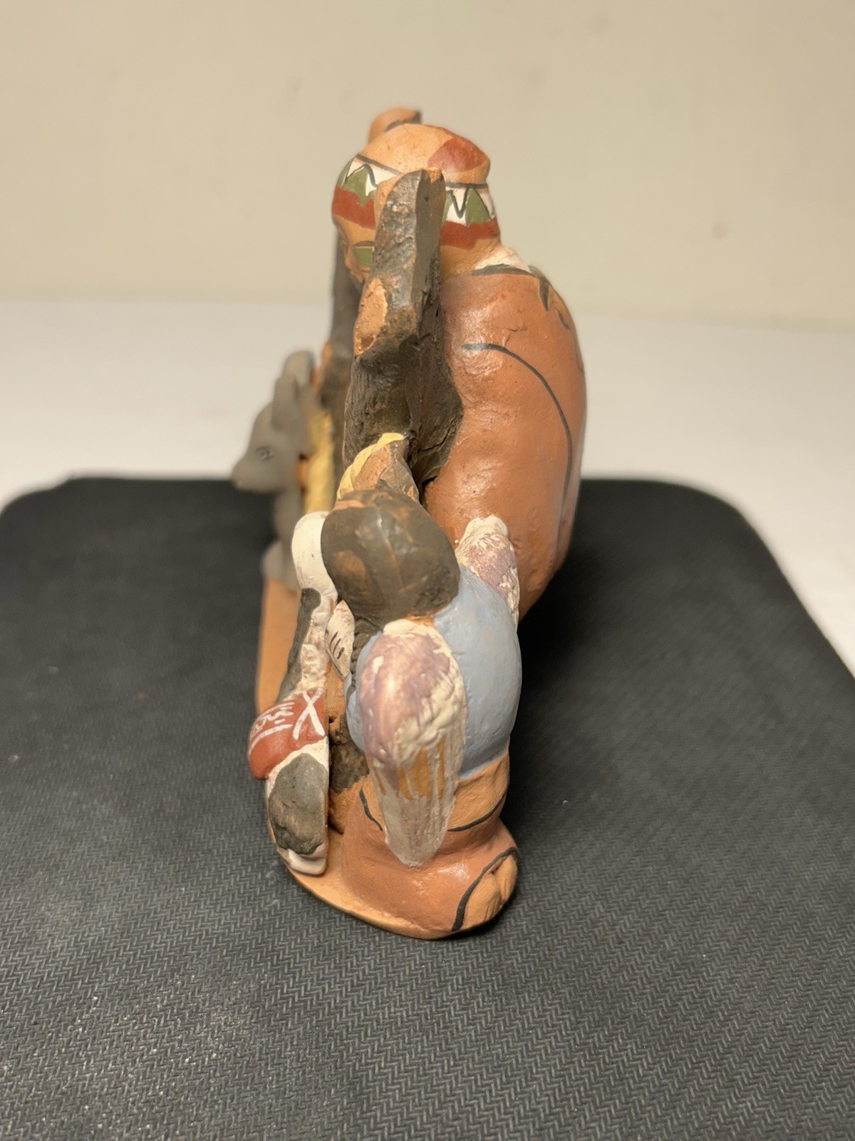 Peruvian Style Clay Folk Art Nativity Creche Figurine Sculpture 6” Holy Family