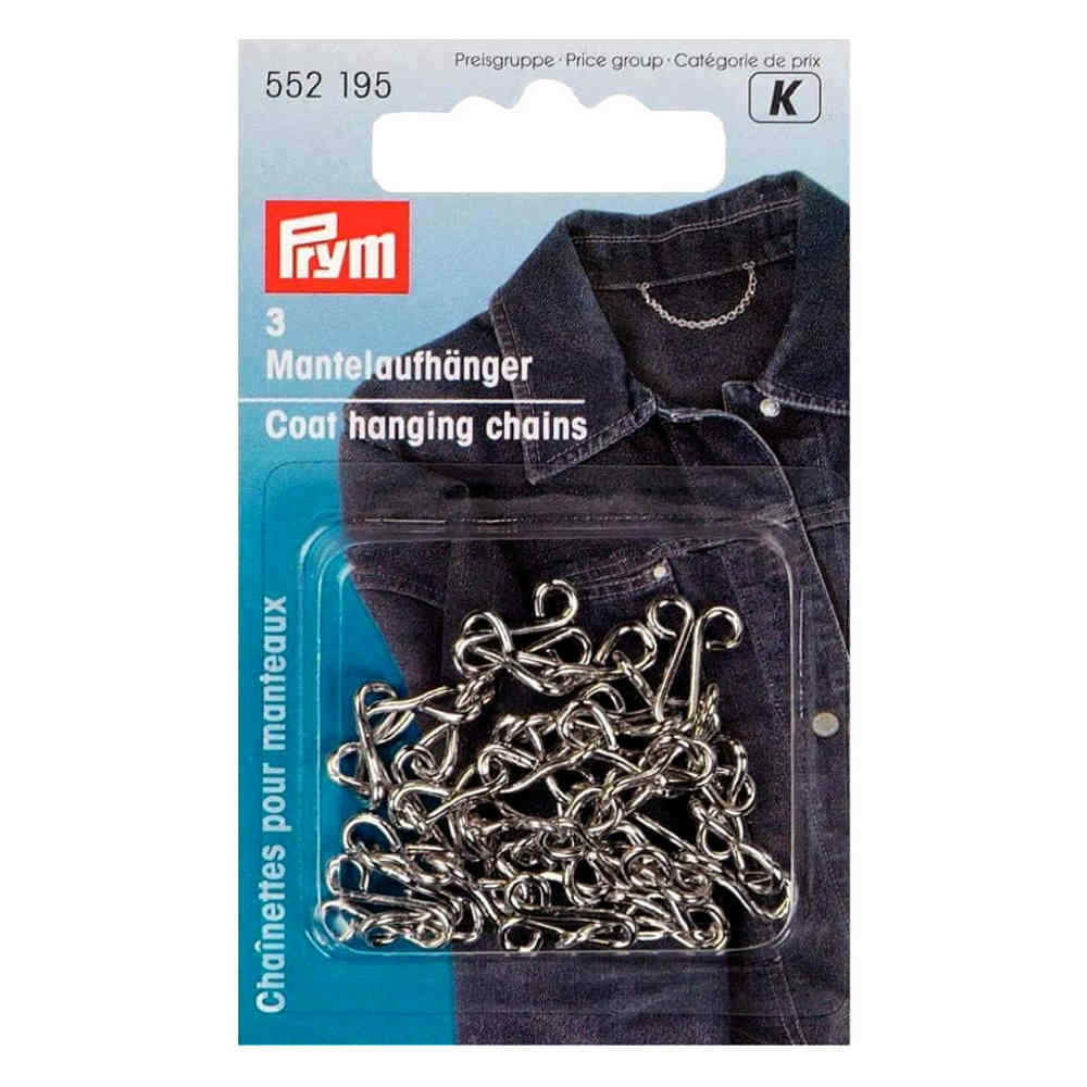 PRYM  METAL COAT HANGING CHAINS SILVER 552195 - Pack 3