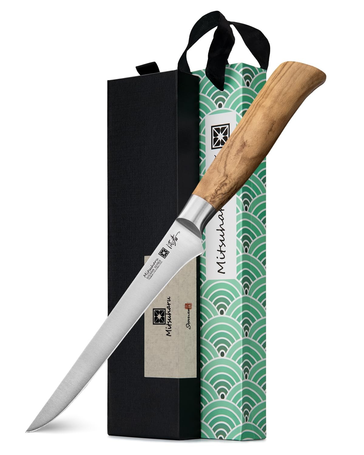 6" Boning Knife for Meat Cutting SHOMAN Series Filet Knife with Olive Wood Ha...