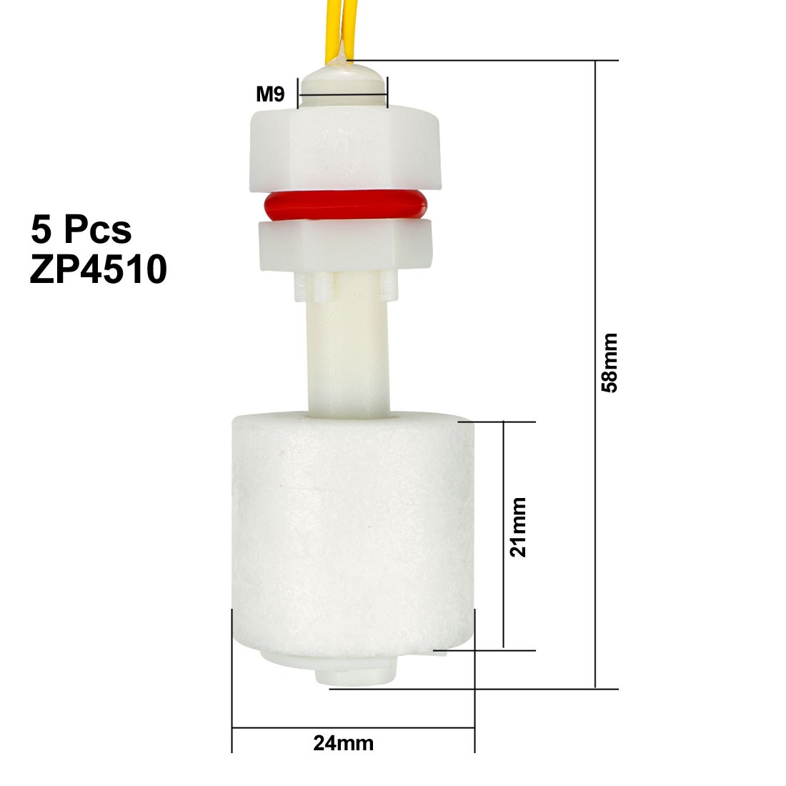 5pack ZP4510 Liquid Water Level Sensor Vertical Float Switches
