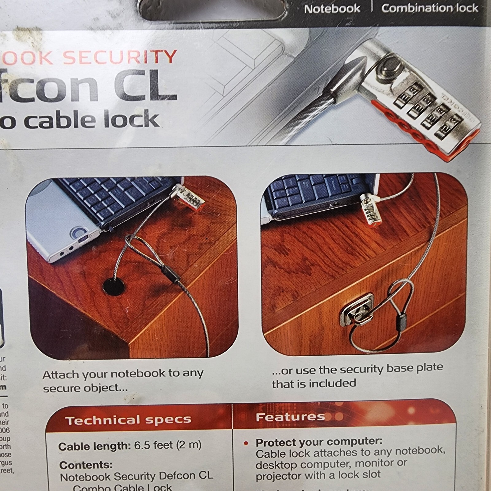 Targus DEFCON CL Laptop Computer Cable Lock 4 Digit-Code