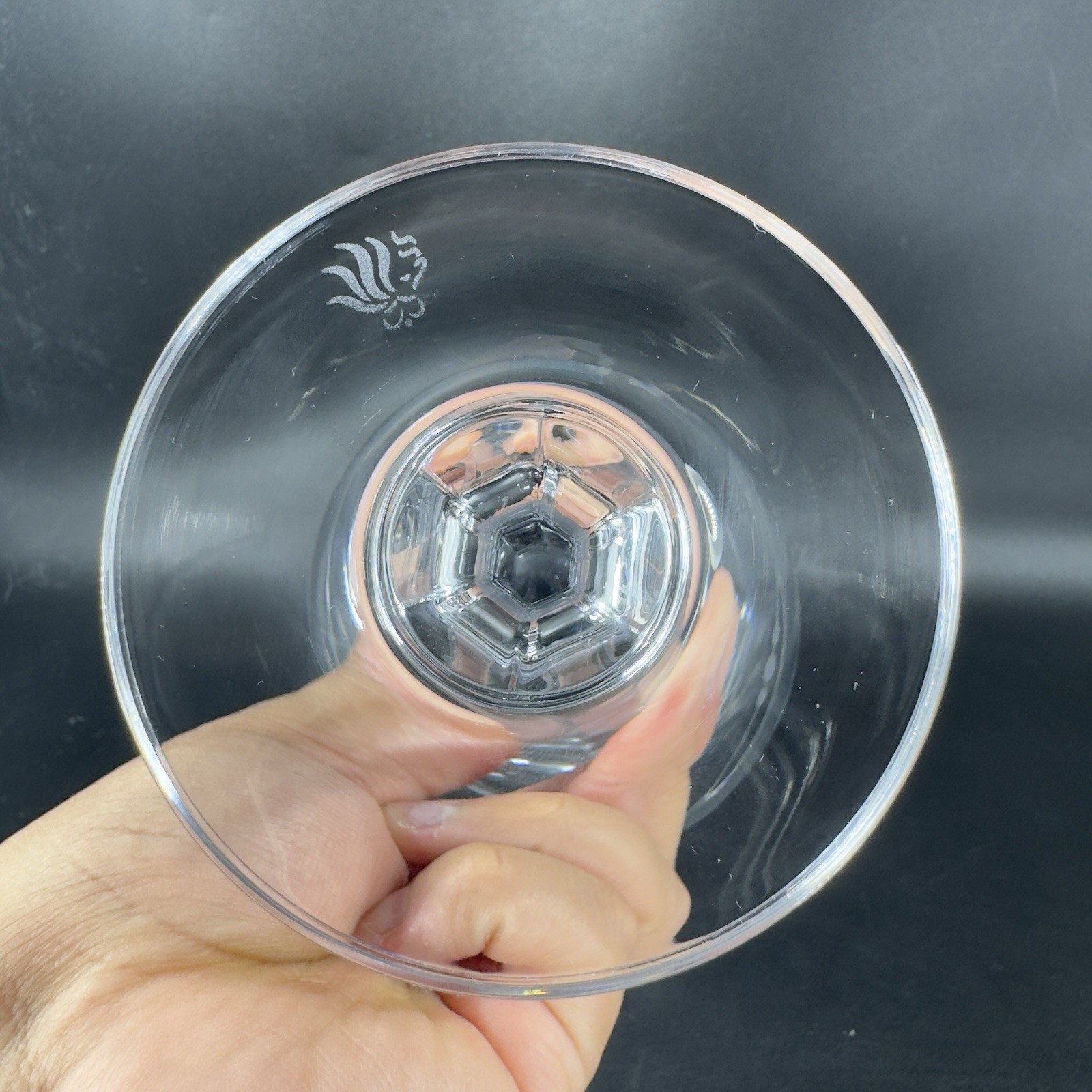 Royal Doulton PRECIOUS Pattern Clear Crystal Goblet Etched Glasses Cups VTG Set2