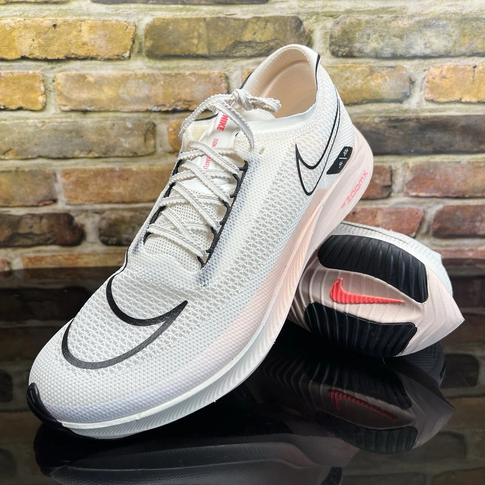 Nike ZoomX Streakfly Ultralight Running Shoes-Ivory/Guava-Men's 9.5/Women's 11