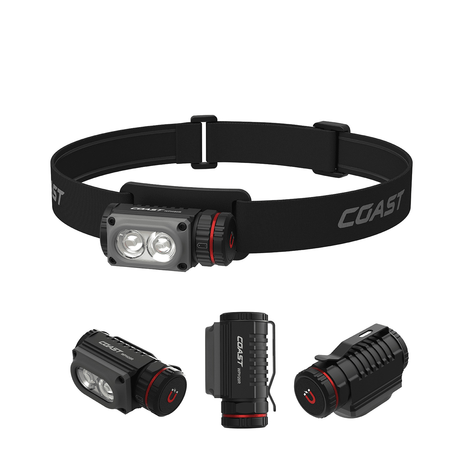 2000 Lumen IP67 LED Headlamp Rechargeable Clip Magnetic Waterproof Outdoor Light