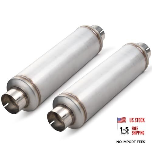 4" Inlet Exhaust Resonator, 4" 4" Inlet 30" Overall Length（7" wide） 2 PCS