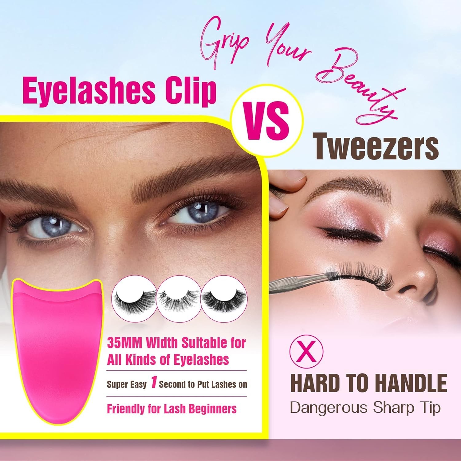 Eyelash Applicator Tool for Beginners Plum Lash Clip Silicone Tip