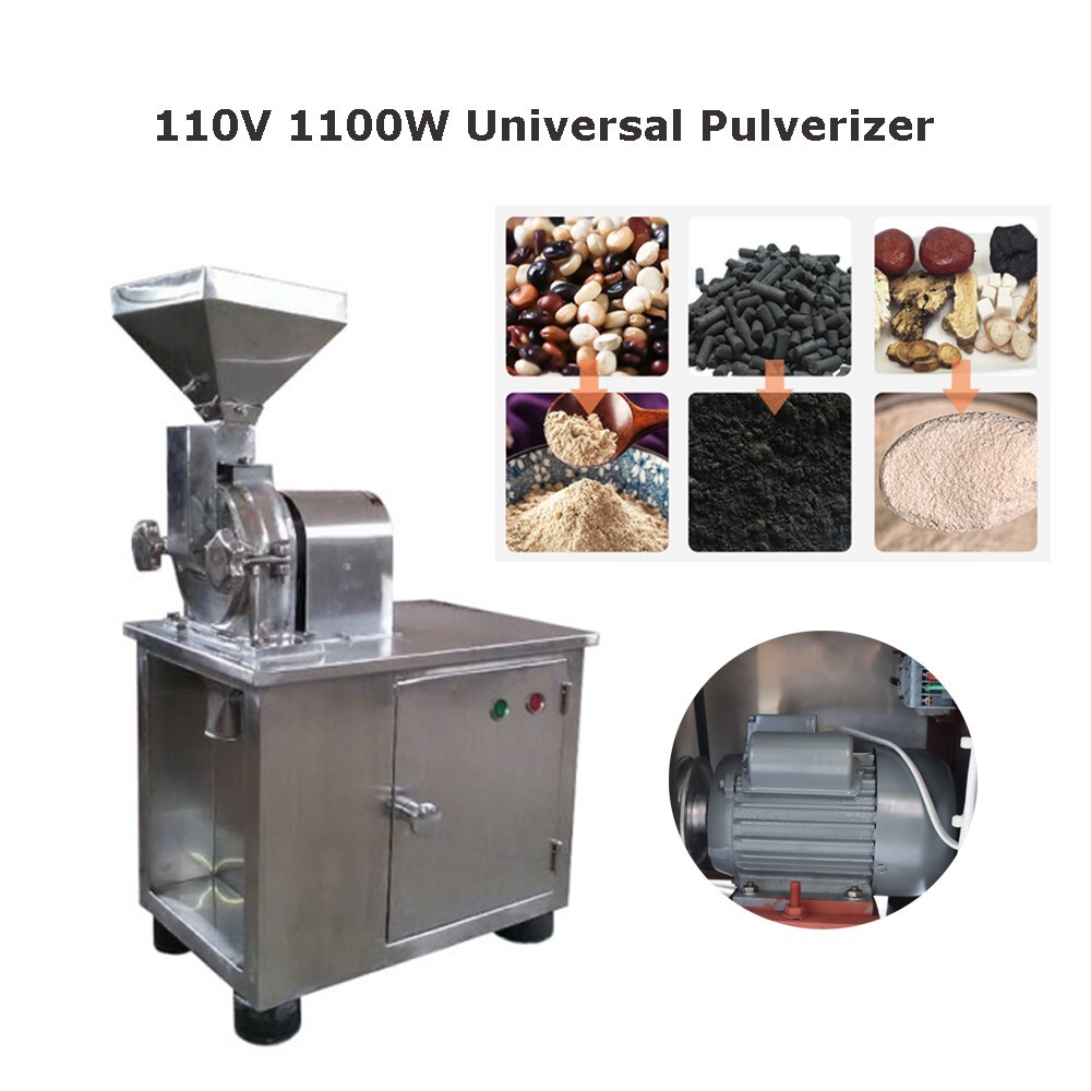 110V Hammer Grain Mill Spice Power Pulverizer Grinder Machine Milling Dry Curry