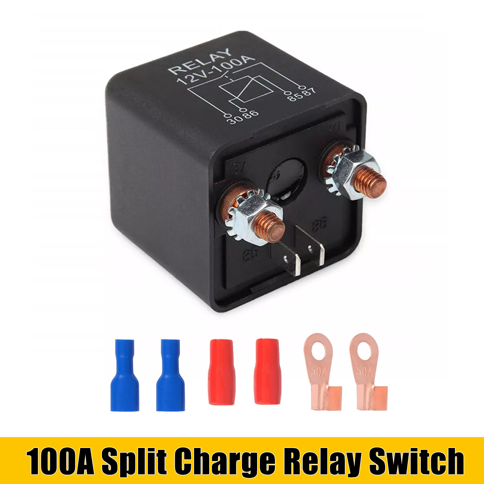 12V 100 Amp Split Charge Winch Relay High Current Load Duty Starter Heavy Duty