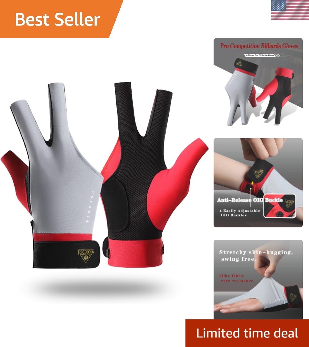 Billiard Glove for Left Hand – Moisture-Wicking, Comfortable & Slip-Resistant