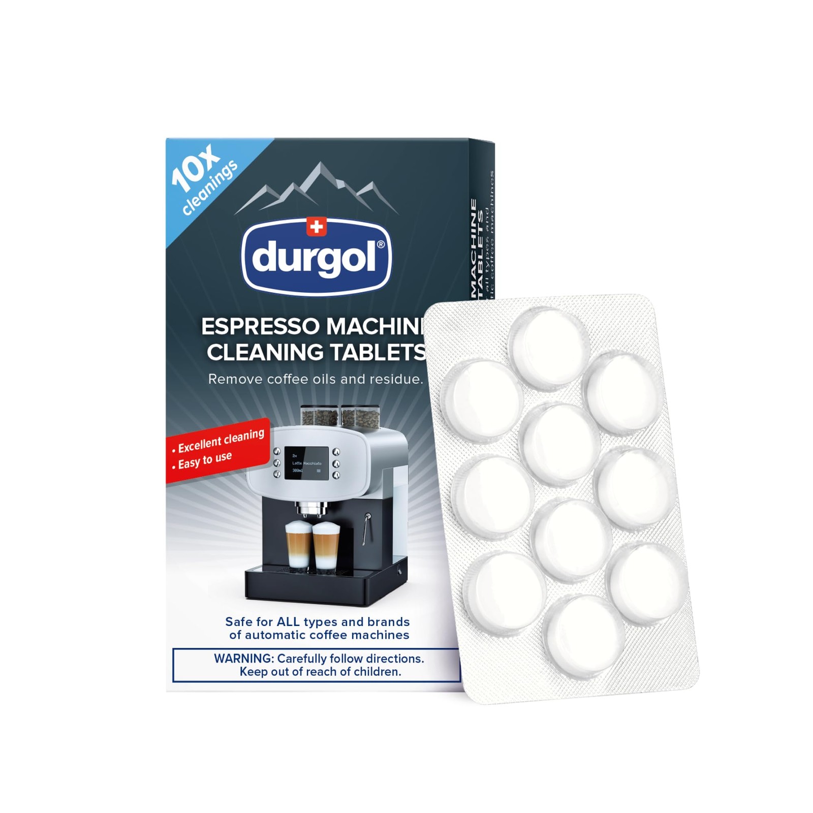 Durgol Espresso Machine and Coffee Maker Cleaning 10 Count (Pack of 1), White