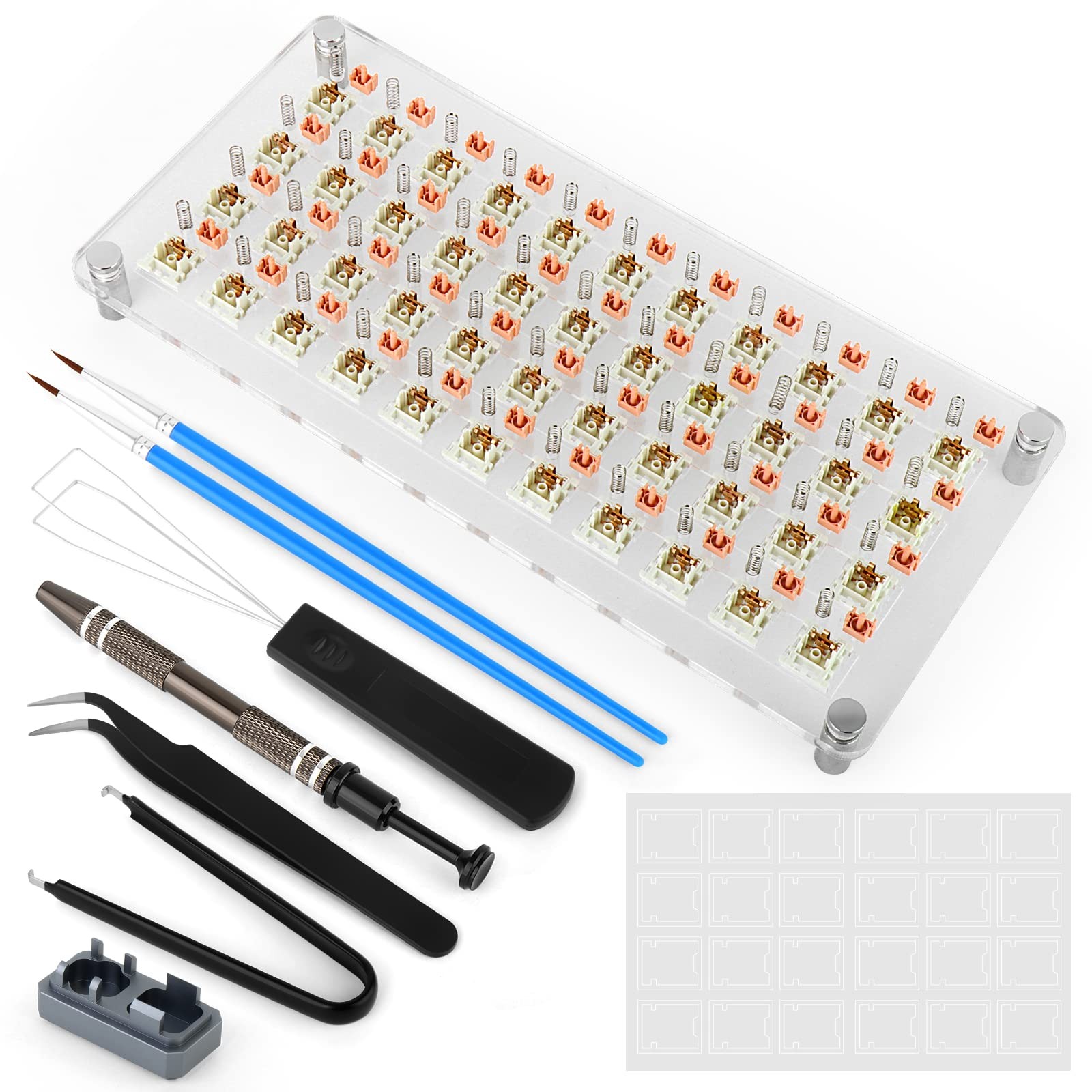 RUNJRX 44 Acrylic Lube Station With 120 PCS Switch Films Opener Tool Kit MX