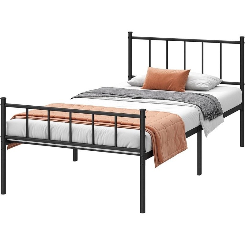 Twin Bed Frame Alloy Steel Platform No Box Spring Easy Assembly Safe Design New