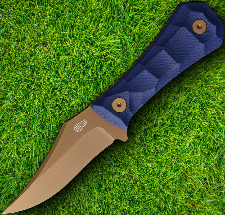 Auxiliary Manufacturing Bowie Fixed Knife 3" 14C28N Steel Blade Micarta Handle
