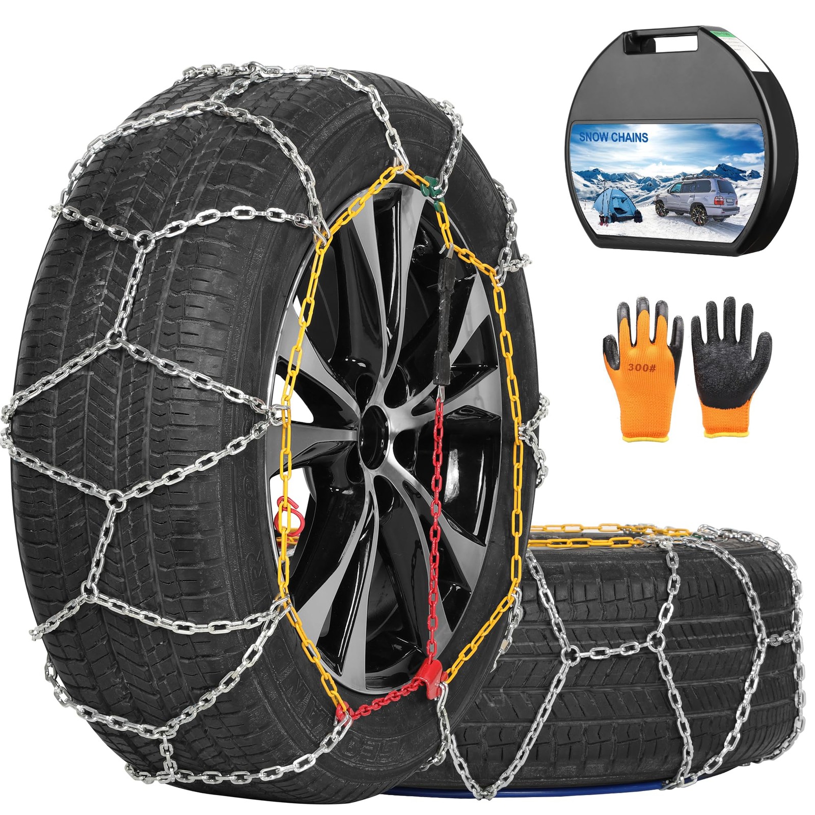 Snow Chains, Wear Resistant Hard Steel Anti Slip Tire Chain for Cars, Pickups...