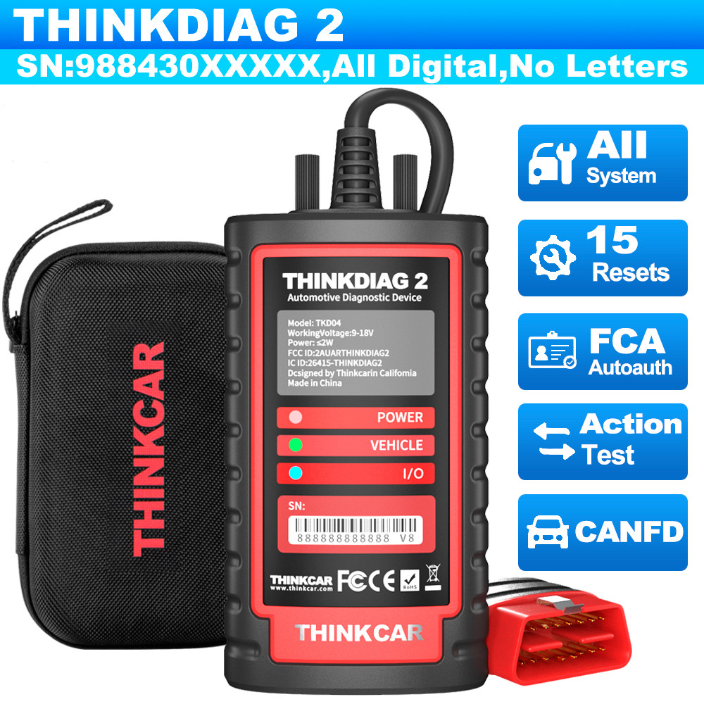2026 THINKDIAG 2 Car All System Bidirectional OBD2 Diagnostic Scanner Tool CANFD