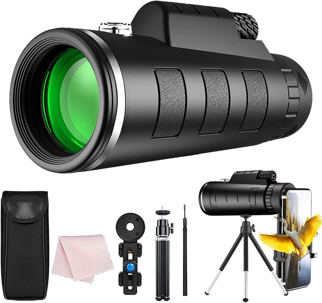 40x60 Monocular Telescope High Powered High Definition Low Night Vision for Adul