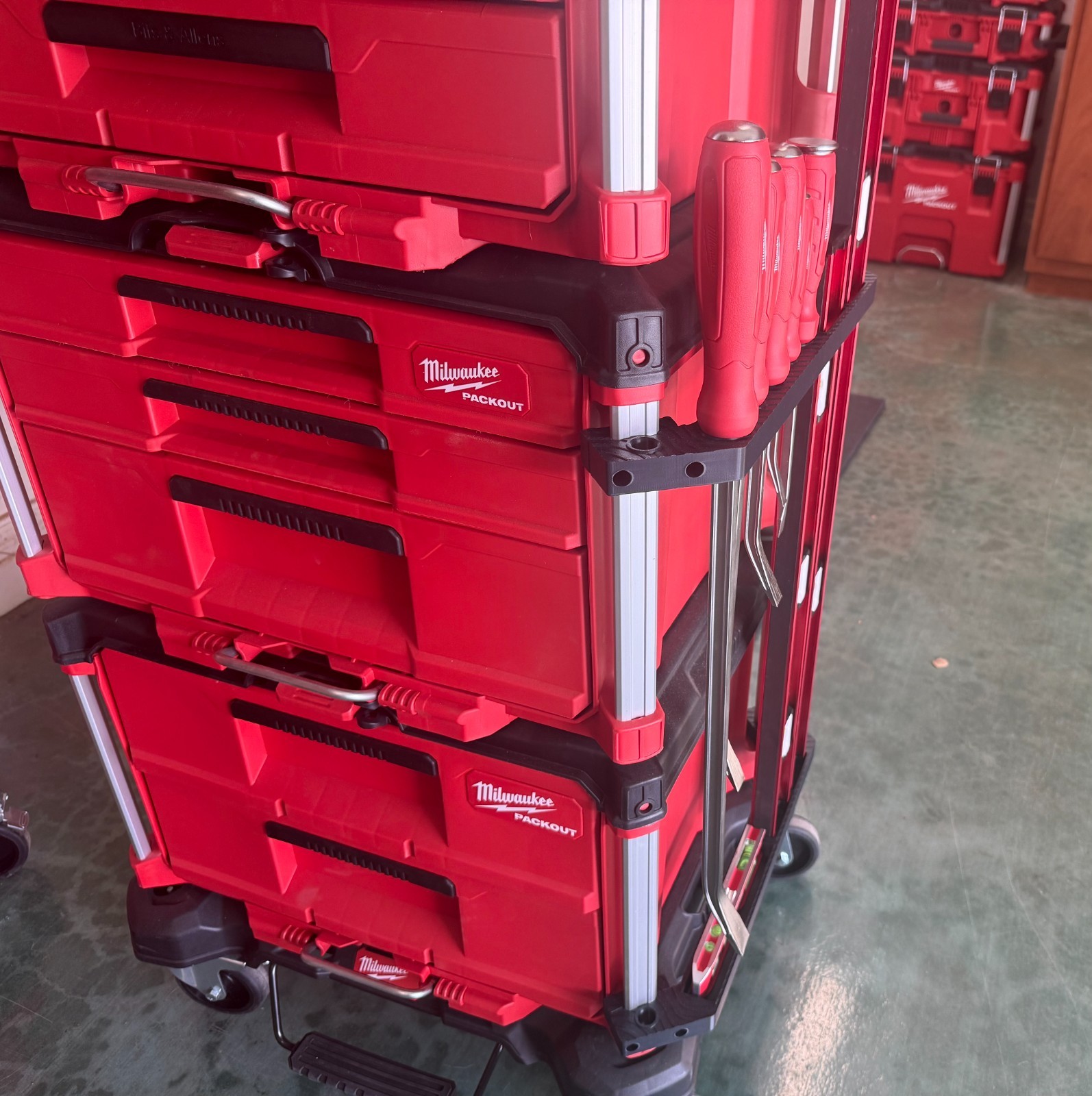 Milwaukee Packout Level & Pry Bar Rail Bracket Set – Tool Organizer Accessories