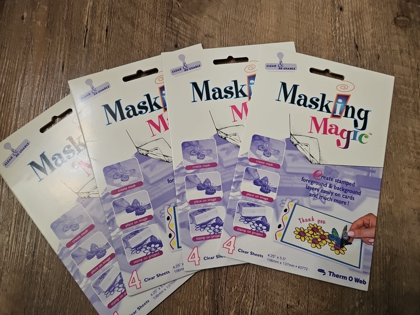Therm O Web Masking Magic 4x 4-Pack Clear Reusable 16 Sheets 4.25X5.5