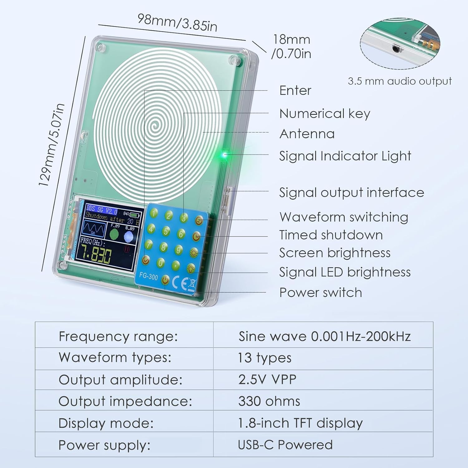 Schumann Resonance Generator USB-C Powered, 7.83Hz Ultra Low-Frequency Generator