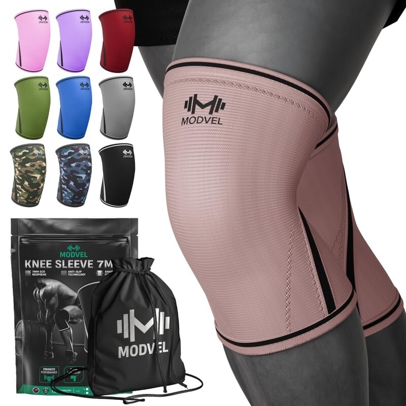 Modvel Knee Sleeves 7mm Strength for Weightlifting USPA IPL IWF USAW Approve