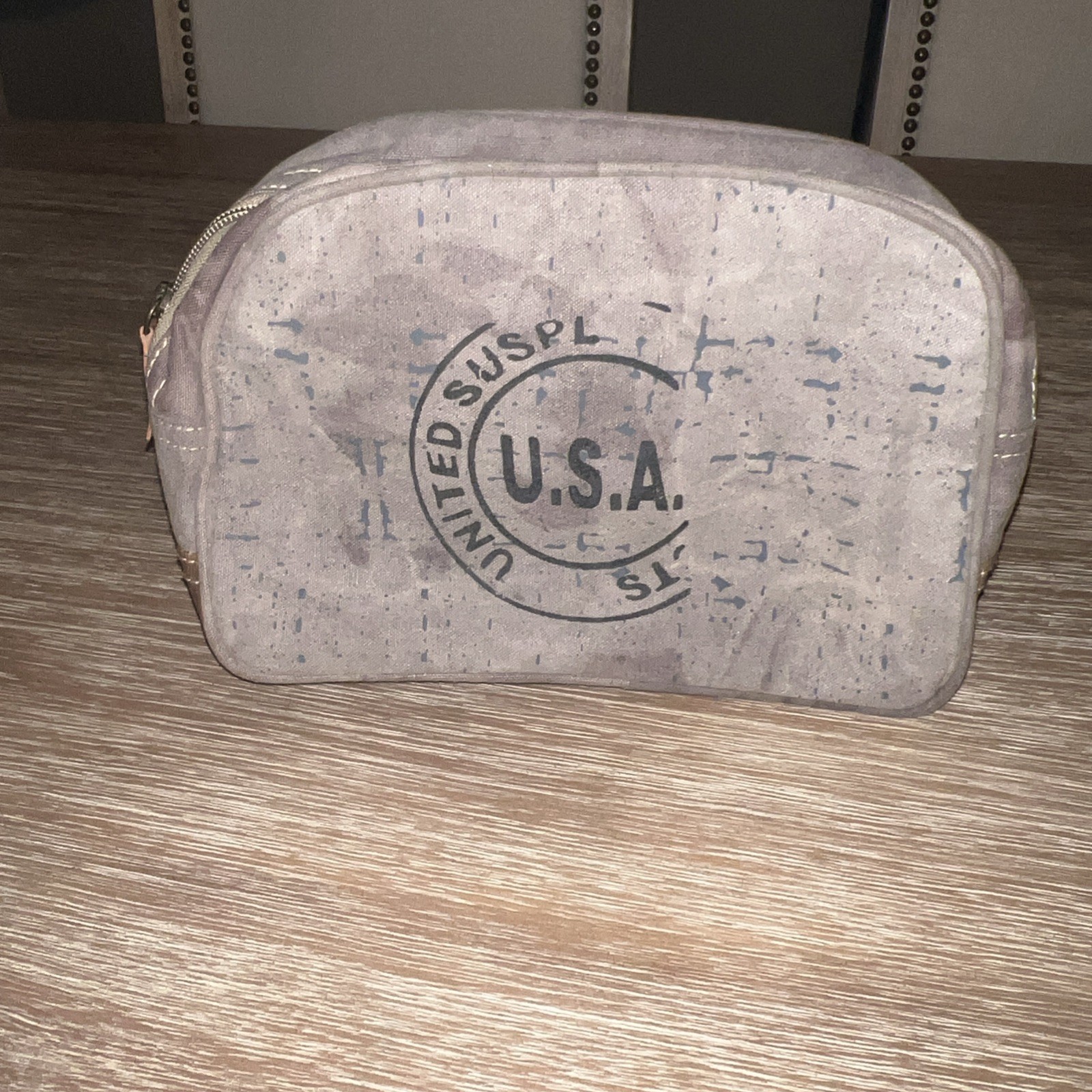 Myra Brand USA Stamped United Suspl Toilet Travel Canvas/Leather Brown Bag