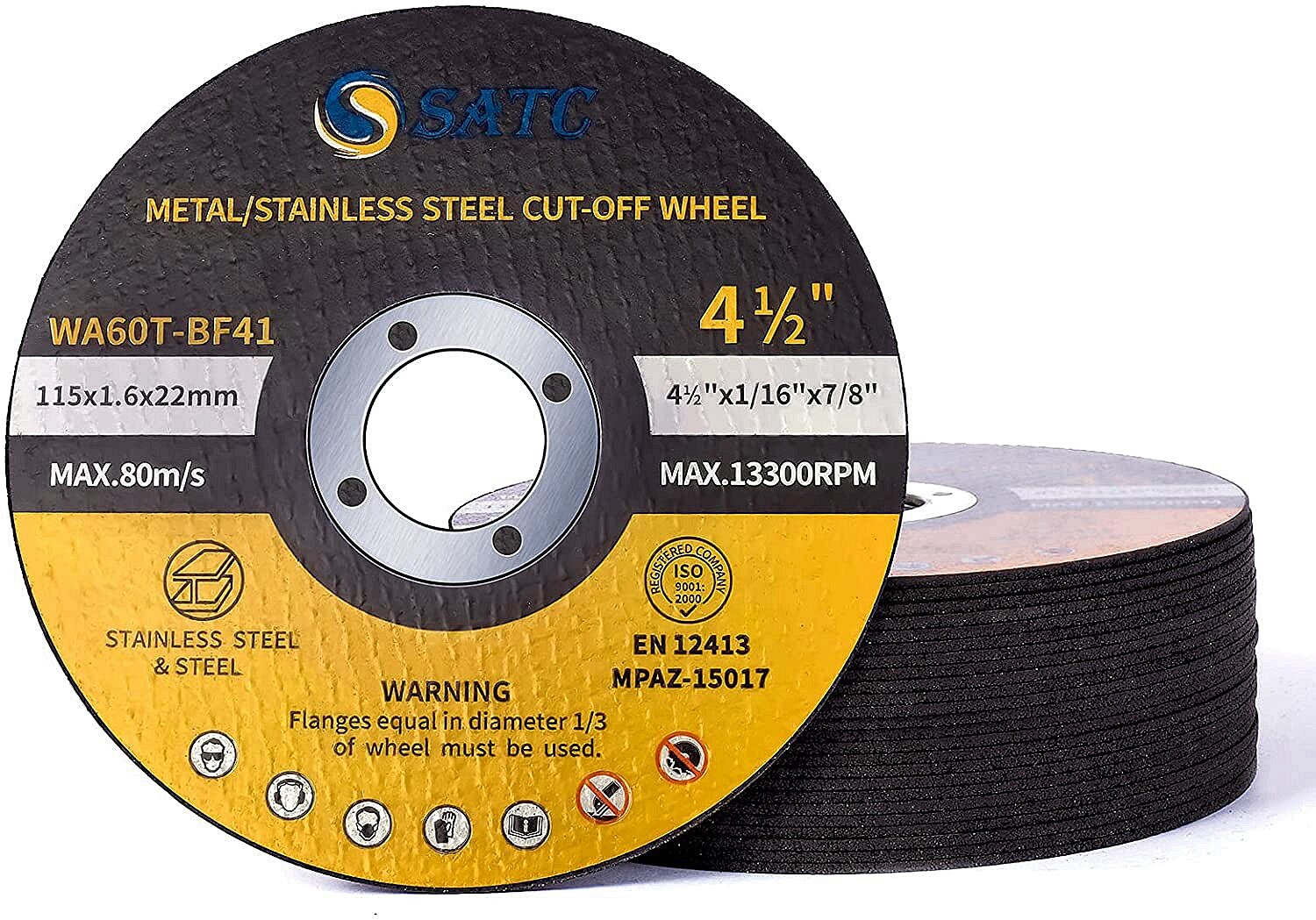50 Pack 4-1/2" x 1/16" Cut-off Wheel 4.5" Cutting Discs Stainless Steel & Metal