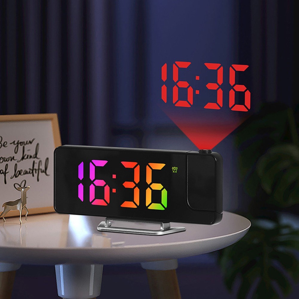 Temperature Sensing Electronic Clock Adjustable Angle Clear Time Display