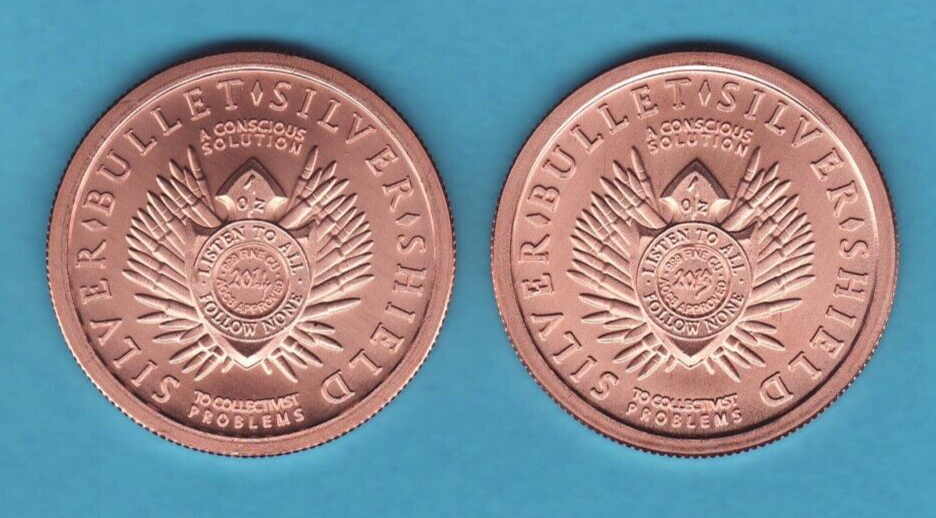 2013 2014 SBSS Silver Bullet Silver Shield 1 oz Copper Round Coin "RARE" ERROR