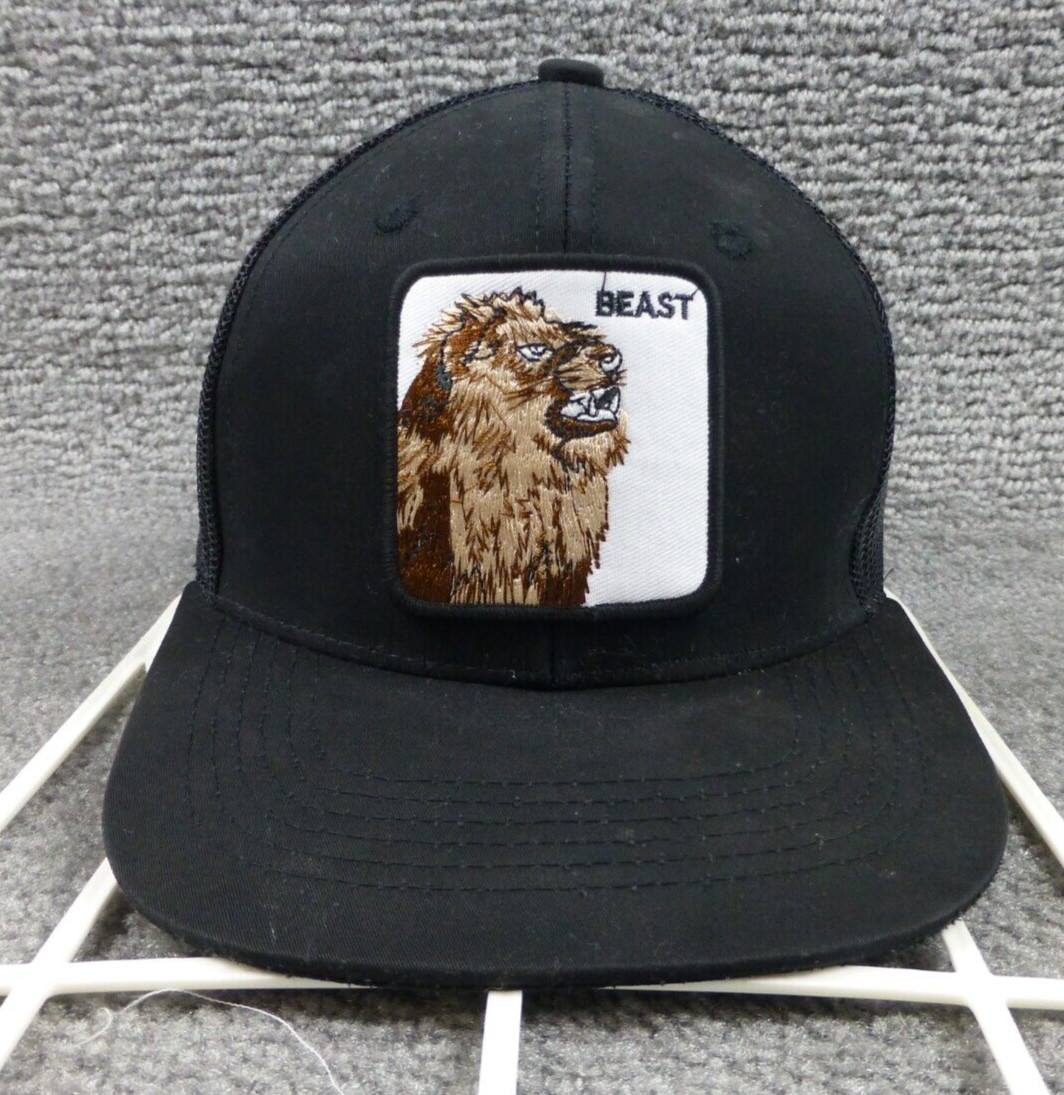 Goorin Bros Patch Logo Beast Lion Trucker Hat Cap Max Headwear Tag Black