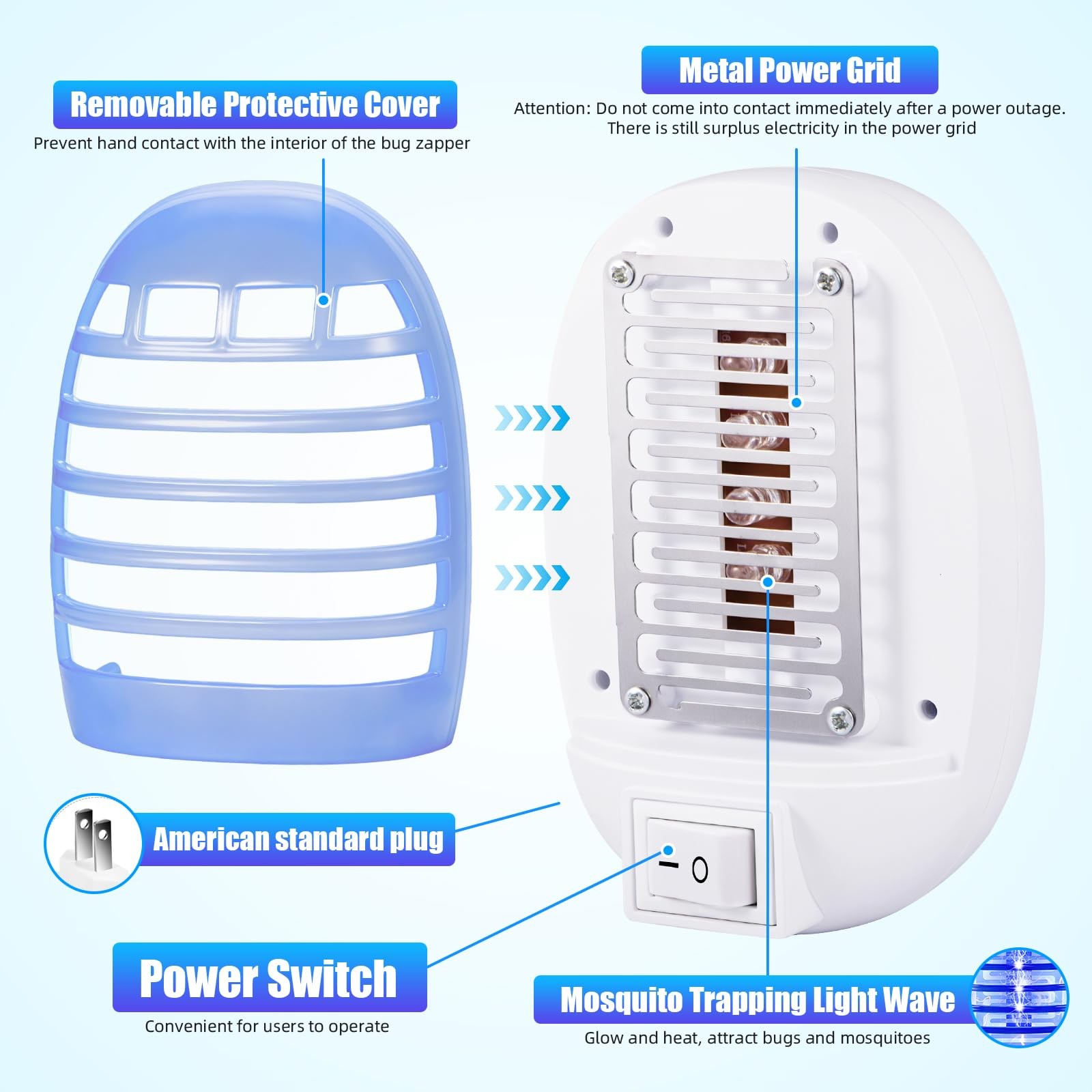 Bug Zapper Indoor, 4 Pack Electronic Fly Trap Insect Killer, Fly Trap for Ind...