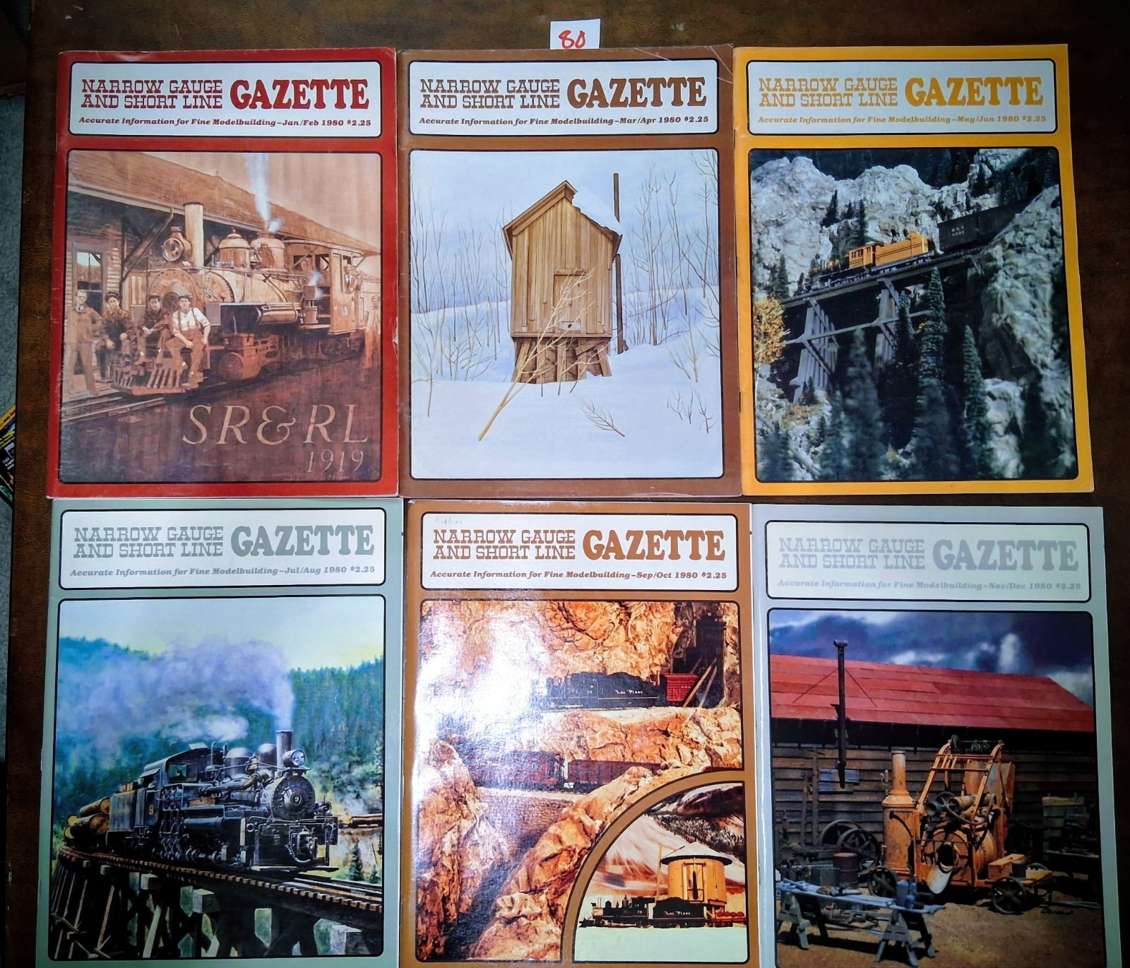 1980 Narrow Gauge and Short Line Gazette Full Year Model Railroad Train Magazine
