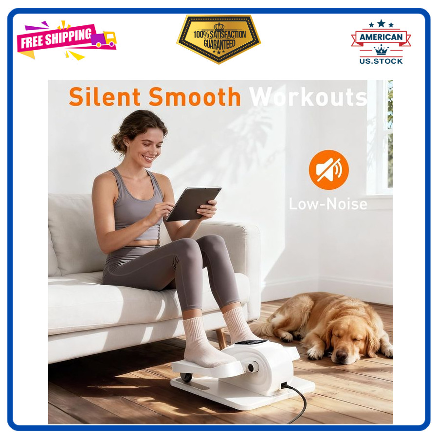 Under Desk Electric Elliptical Exercise Machine 15 Speed Seated Leg Exerciser