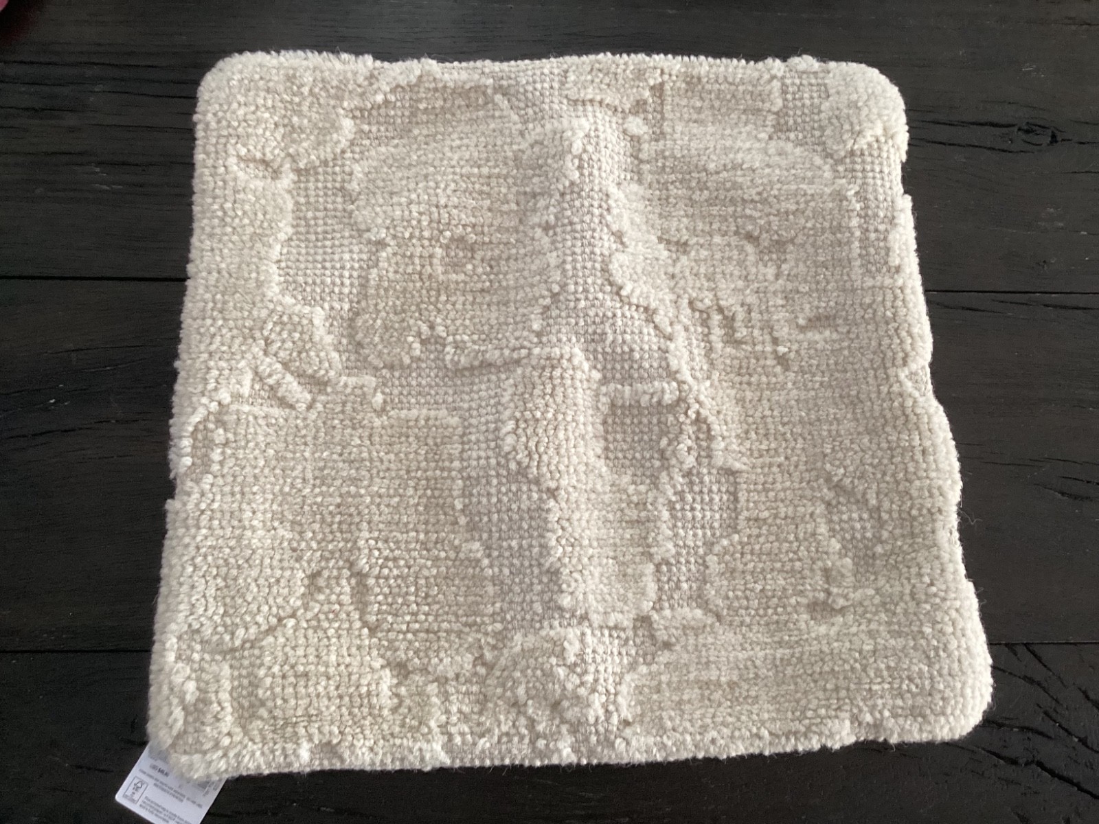 Pottery Barn flora wool Pillow Cover 20” ivory neutral textured NEW